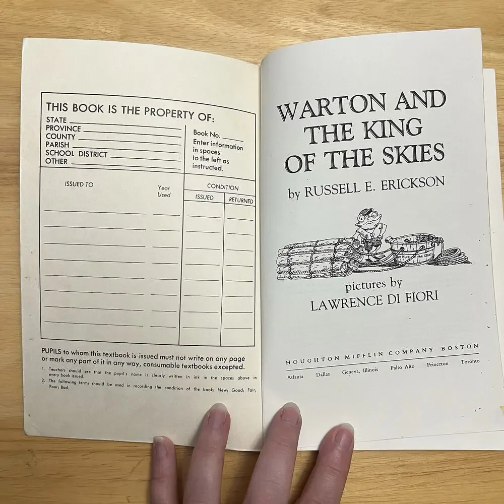 Warton And The King Of The Skies By Russell E Erickson Paperback Vintage 1989